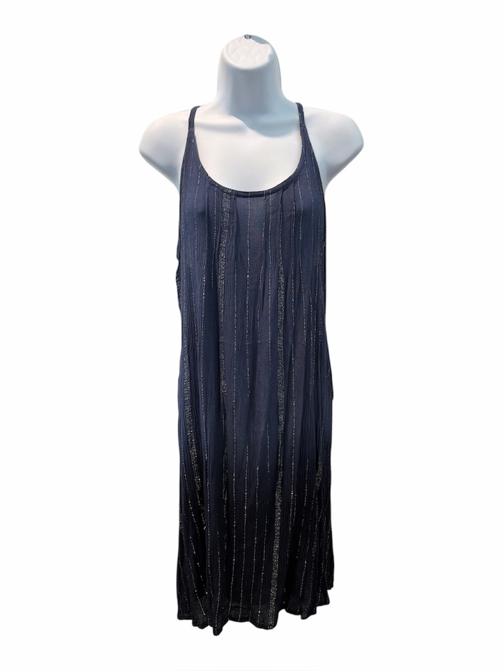 RAYA SUN Blue & Silver Ombre Sun Dress size large